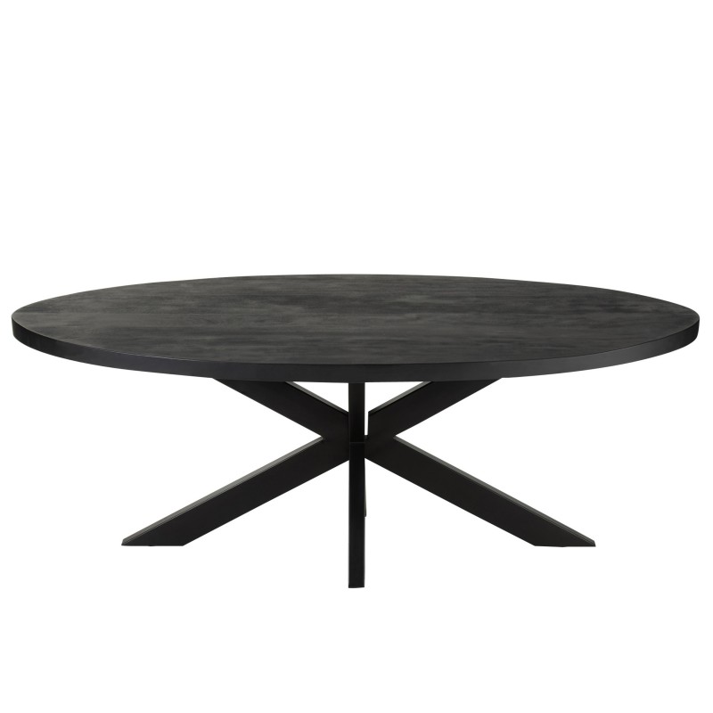 DINING TABLE OVAL MANGO WOOD BLACK 210 - DINING TABLES